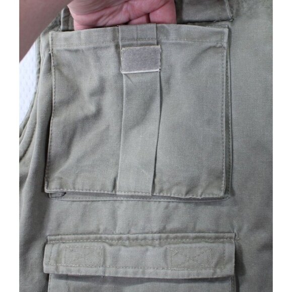 Saugatuck Mens Khaki Utility Vest XL Cotton & Polyester Blend Multiple Pockets M - Picture 6 of 13